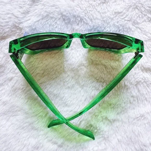 Cerise Bright Green Mirrored Sunglasses - Picture 13 of 15